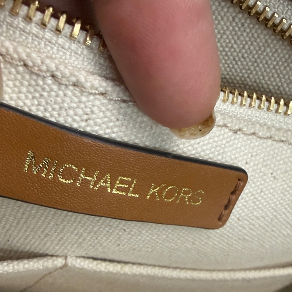 Michael Kors Brown and Cream Striped Tote - Picture 11 of 12